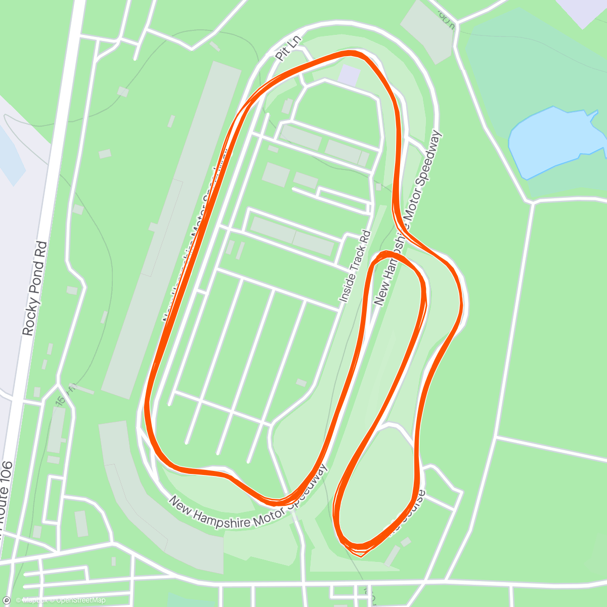 Map of the activity, NHMS Week 1, Road Course