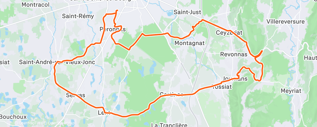 Map of the activity, Lunch Ride