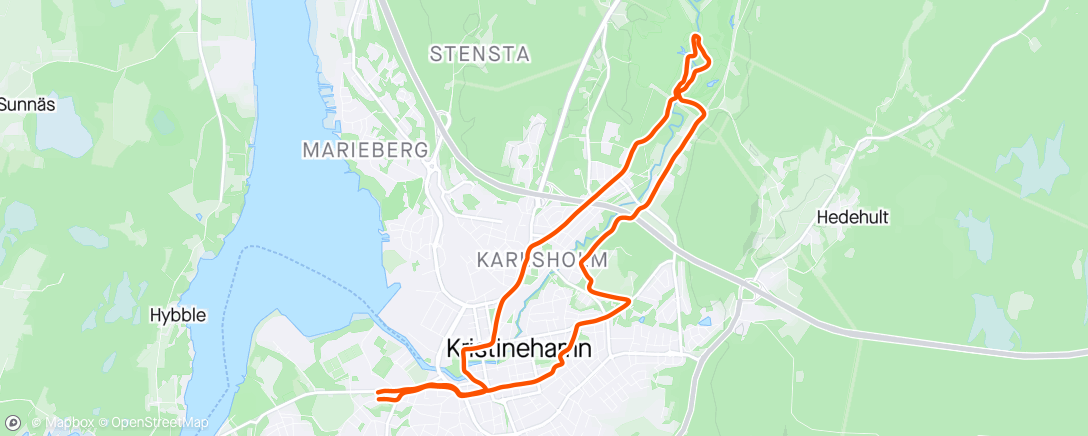 Map of the activity, Solig och fin Kvällsrunda med Omed
