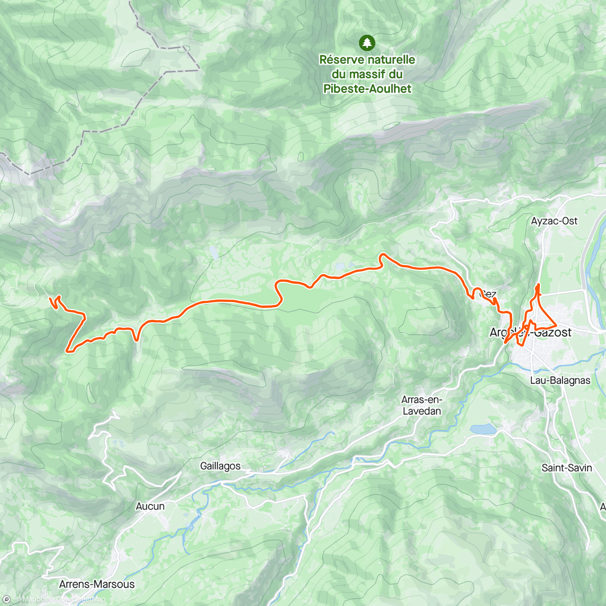 Map of the activity, Au Menu 🍽️ | ↗️ ⛰️🥵 Spandelles ↘️🥶