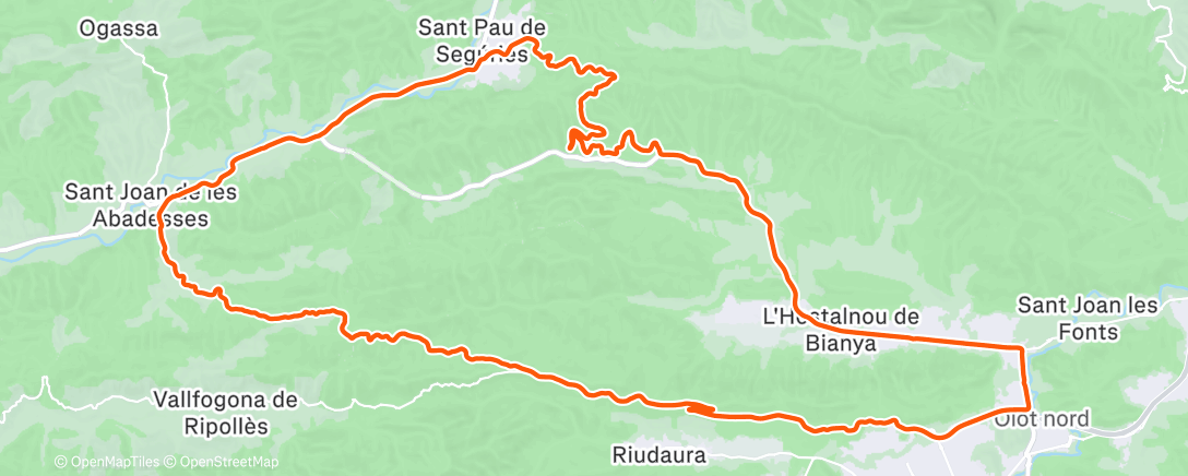 Map of the activity, Lunch Ride
