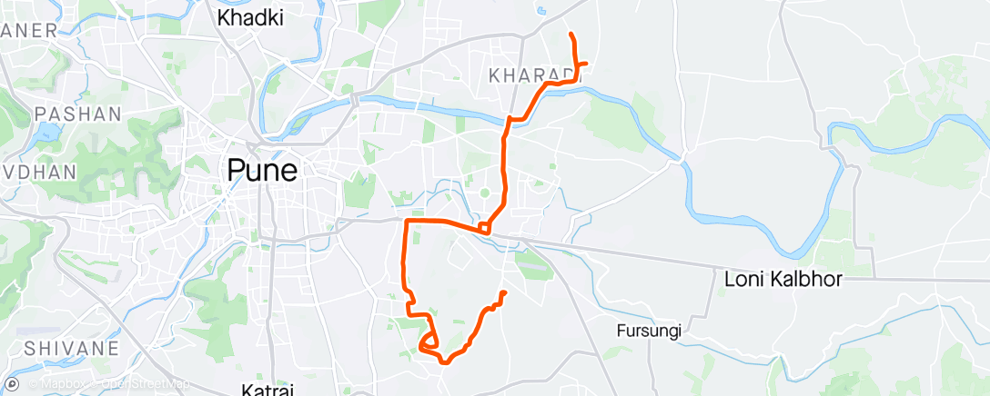 Map of the activity, 2024: Day68: 63 km cycling