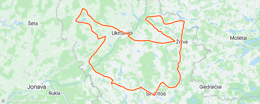 Map of the activity, Tour of Lithuania stage 3