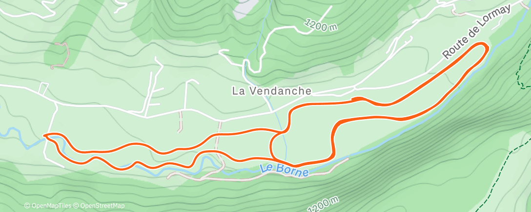 Map of the activity, Ski nordique le midi