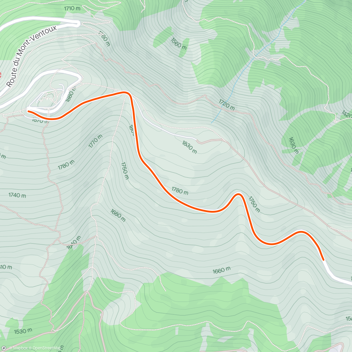 Map of the activity, ROUVY - Mt. Ventoux downhill (Bedoin)