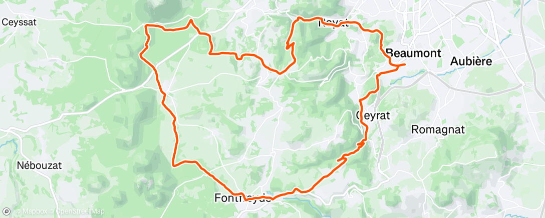 Map of the activity, Sortie vélo dans l'après-midi
