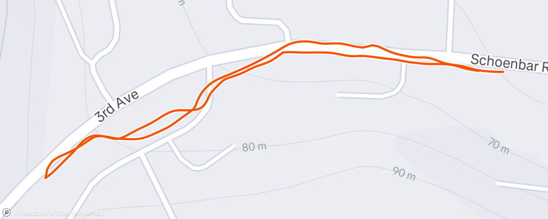 Map of the activity, Afternoon Run
