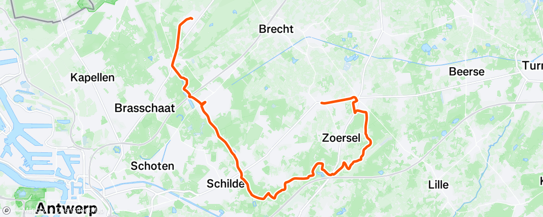 Map of the activity, Evening Ride