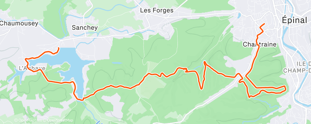 Карта физической активности (Trail le matin)