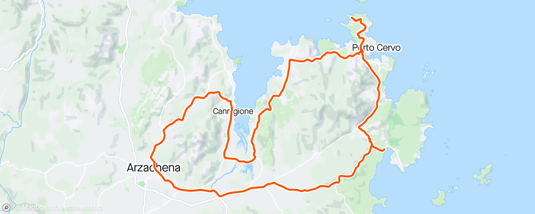 Mapa de la actividad, Arzachena - Faro