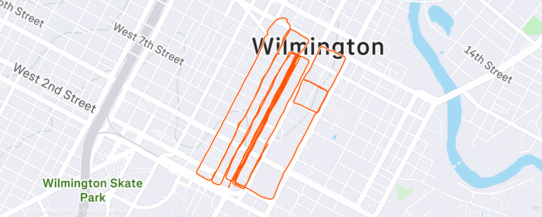 Map of the activity, Few Downhill Reps