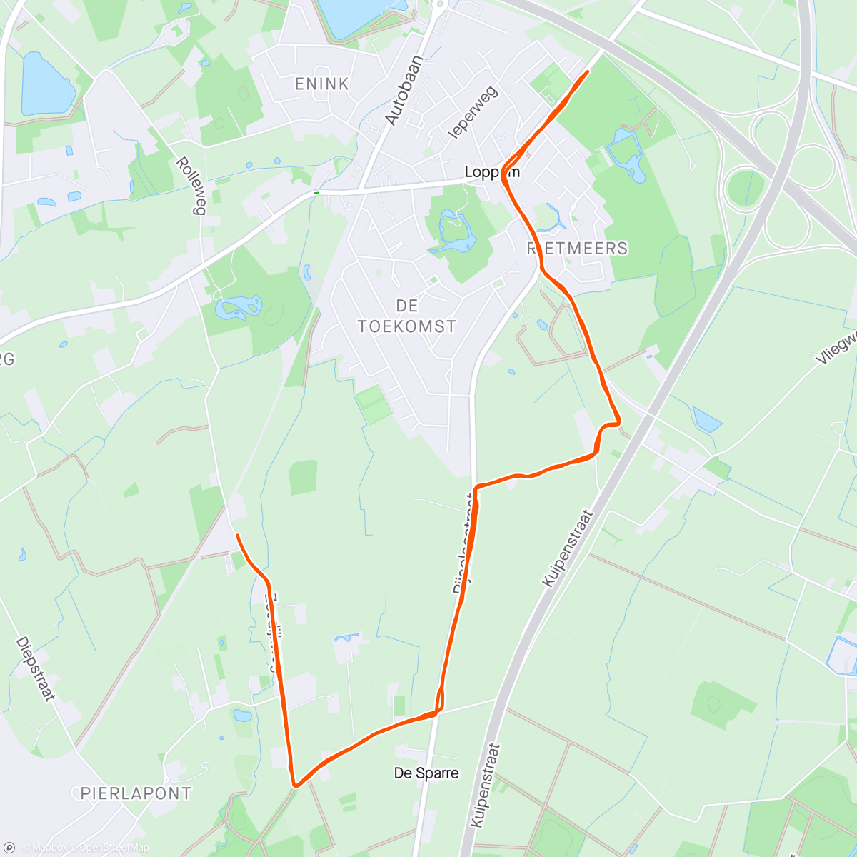 Map of the activity, 10 km in Loppem