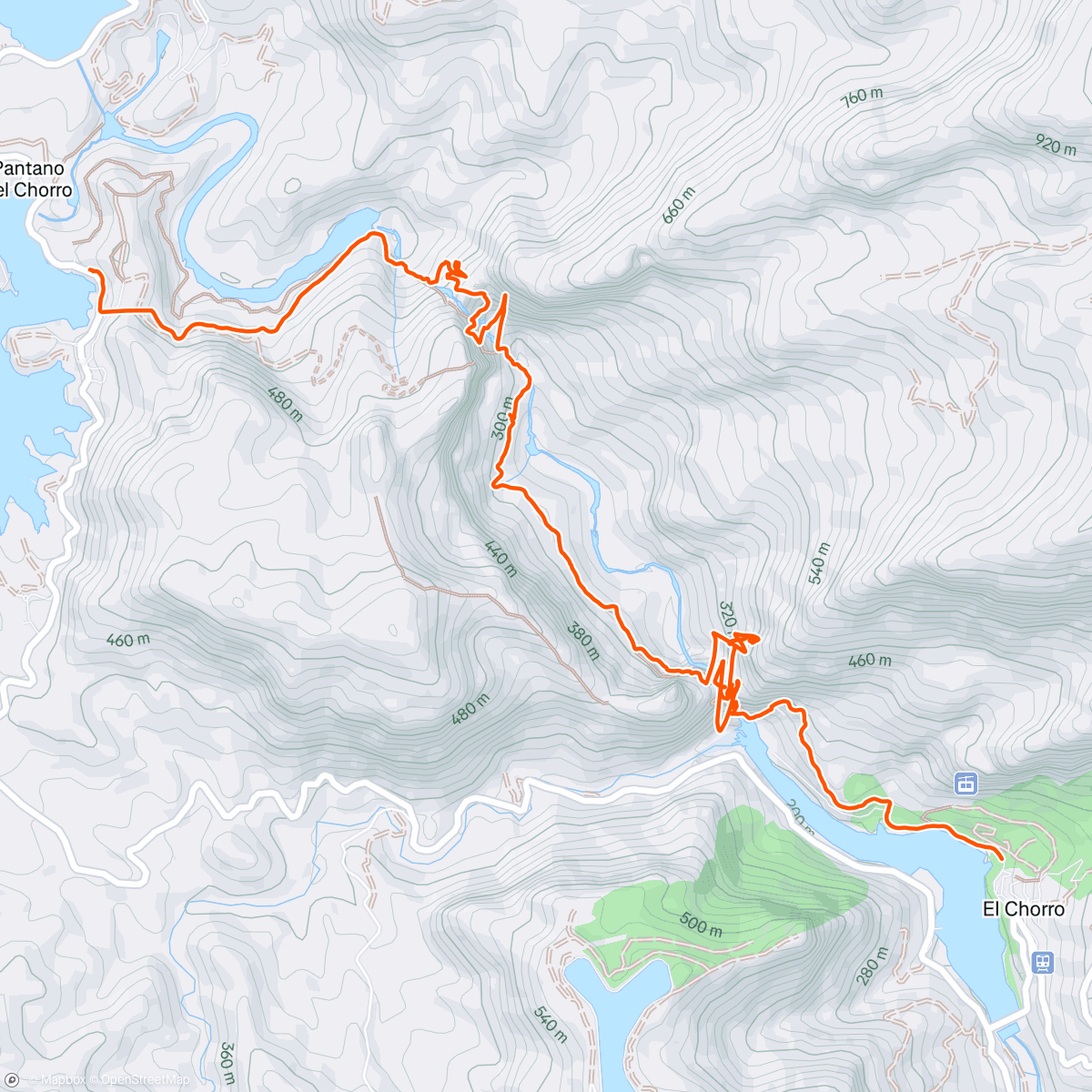 Map of the activity, Caminito del Rey