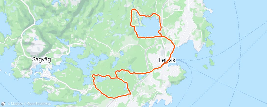 Mapa da atividade, Stord løpsfest (halvmaraton) — 2.07,39 🏃💨