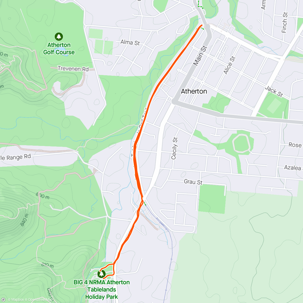 アクティビティ「Atherton Parkrun and walk」の地図