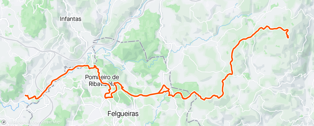 Mapa de la actividad, Volta de bicicleta de montanha vespertina