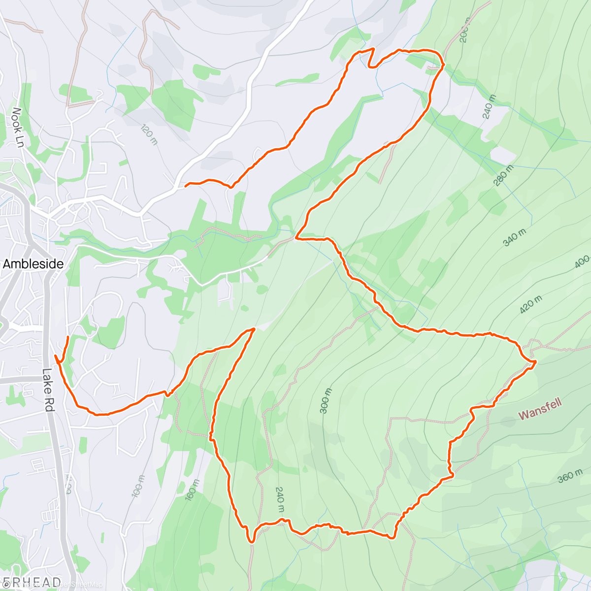 Map of the activity, Wansfell Wiggler