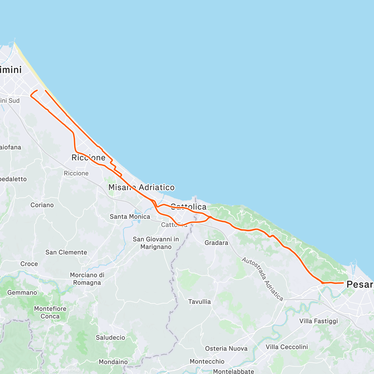 Map of the activity, Bombolone pesarese