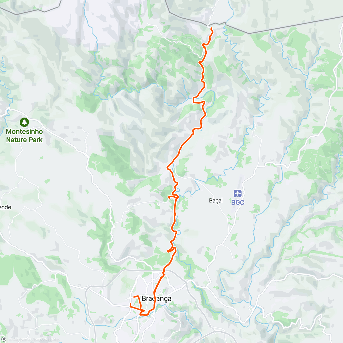 Map of the activity, Volta de bicicleta vespertina