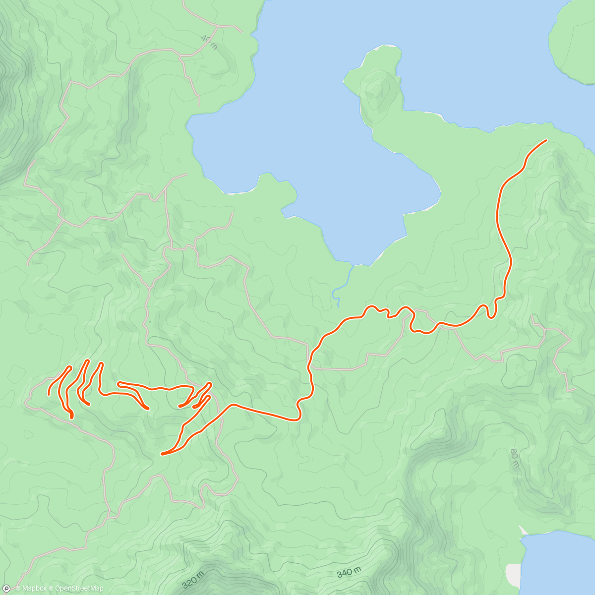 Map of the activity, progress på alpen 60 min - 8.5 sving to go