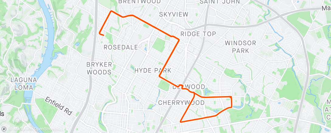 Map of the activity, Ride to/from Spin