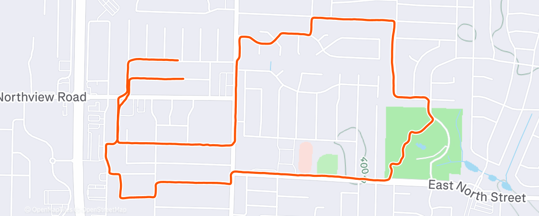 Map of the activity, Afternoon Run