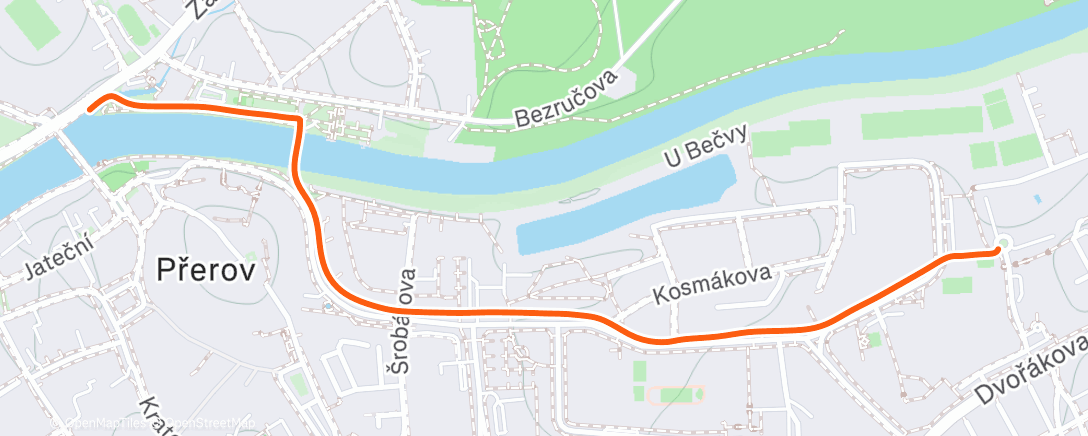 Map of the activity, Evening Walk