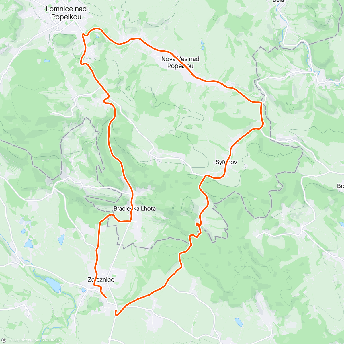 Map of the activity, Afternoon Mountain Bike Ride s Mařenou po 4te-snad to okysliceni mozku se v týdnu zuroci 🙏