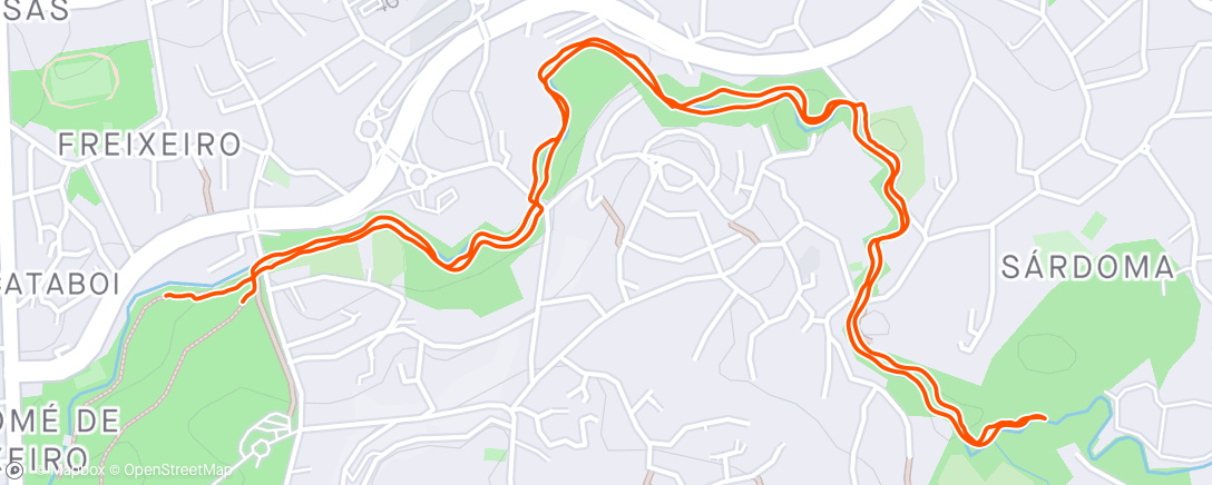 Map of the activity, Series 6 x 500m