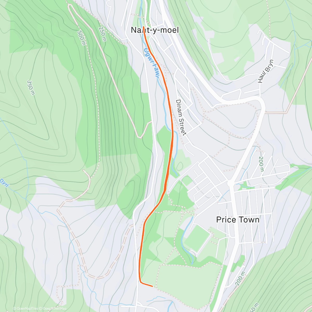 Map of the activity, Week 10 Thursday: NYD Parkrun at Aberfields