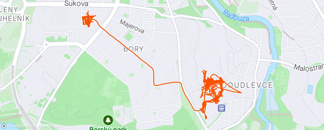 Map of the activity, WALK to work