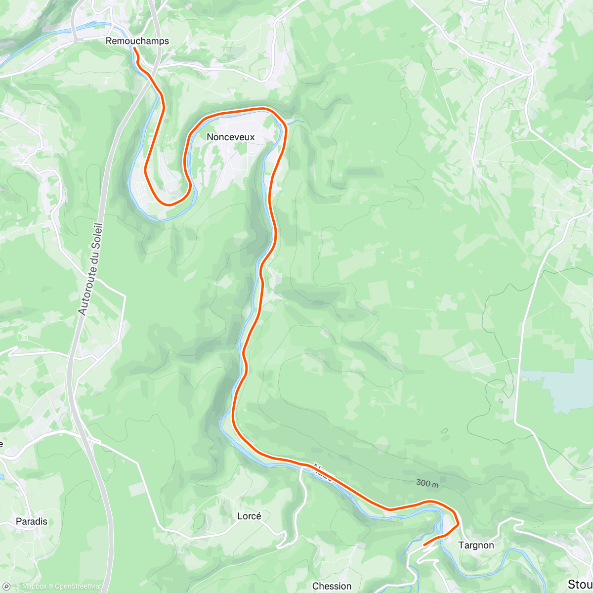 Map of the activity, ROUVY - Race: Remouchamps to Fraiture | Belgium