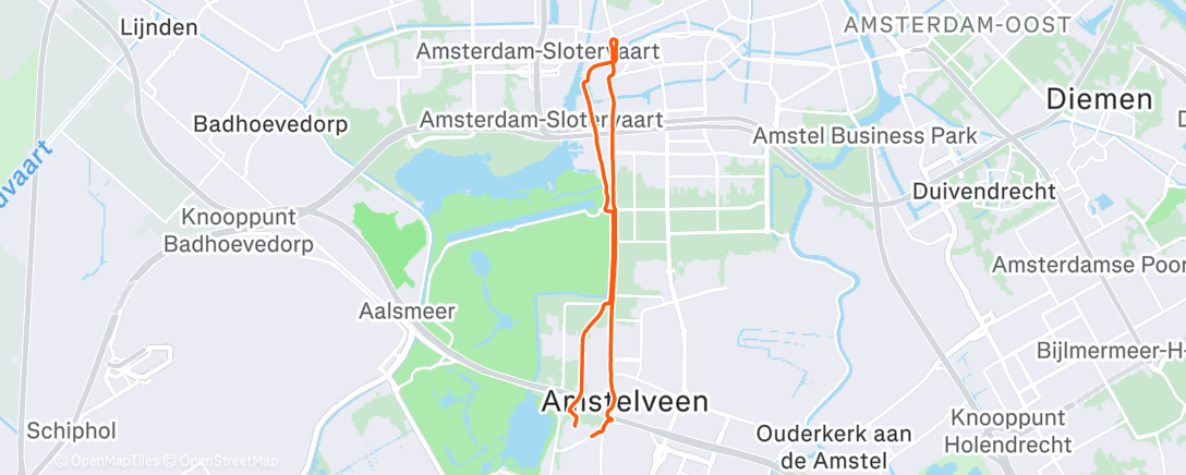 Map of the activity, Morning Run