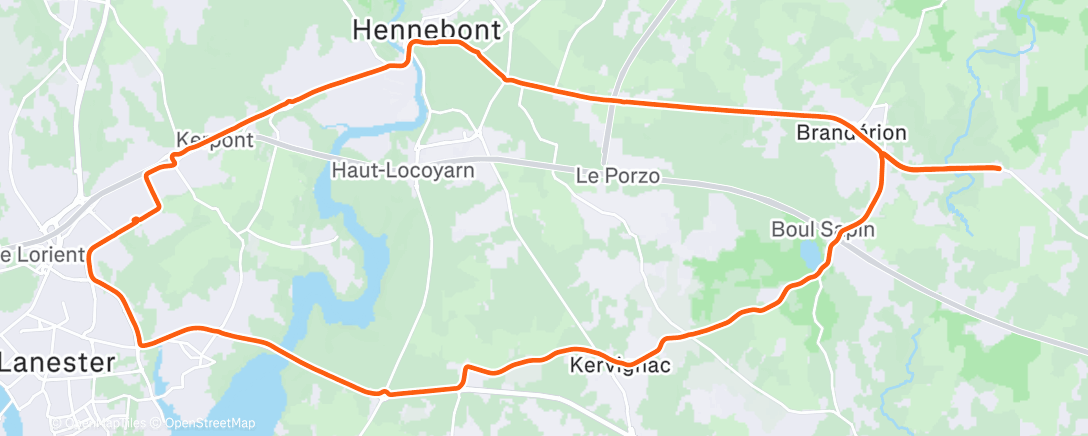 Map of the activity, Sortie vélo le matin