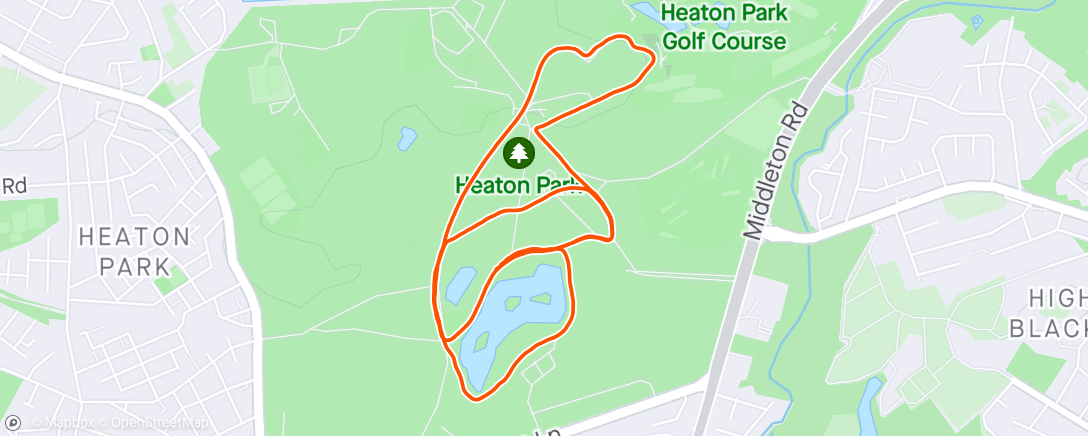 Map of the activity, Heaton Parkrun. NBR Champs 1
