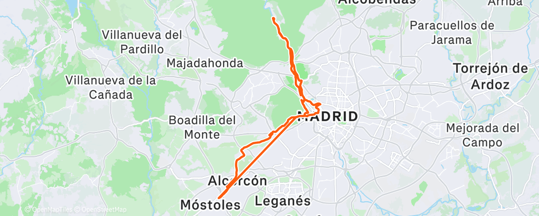 Map of the activity, Bicicleta de montaña matutina