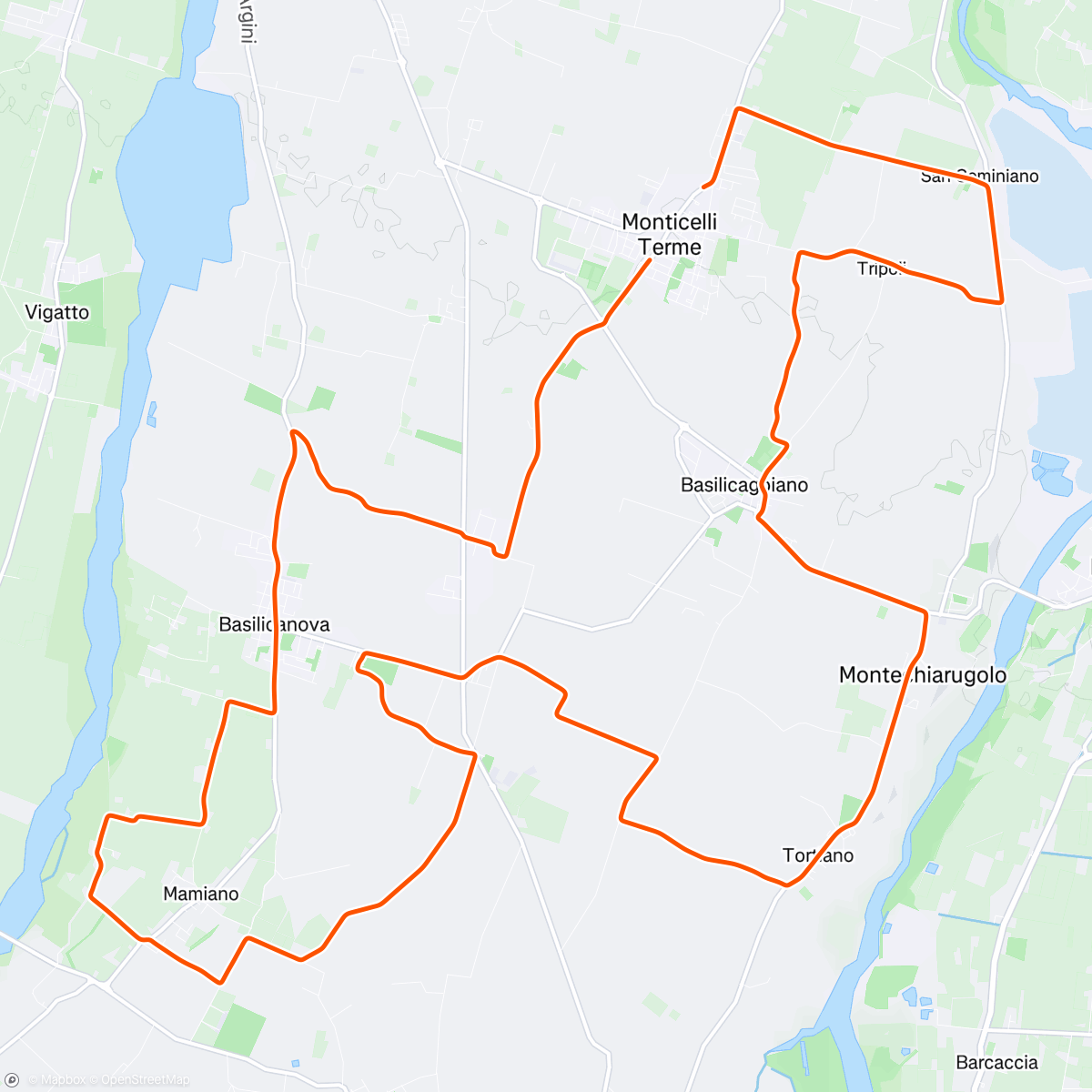 Map of the activity, ROUVY - PEDALITALY Montechiarugolo - Emilia - Italy