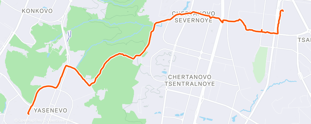 Map of the activity, Вечерний забег