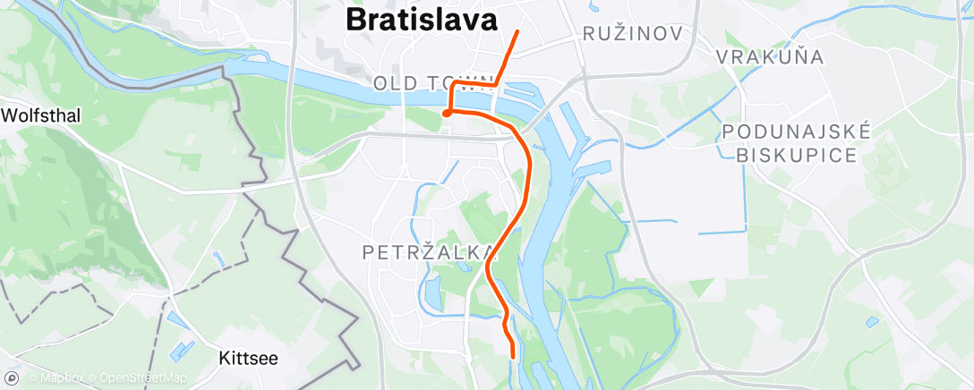 Map of the activity, T2F long run aj s Taďom 👶🏼