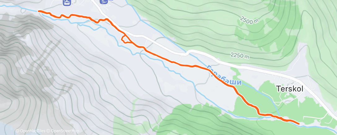 Map of the activity, Lunch Run