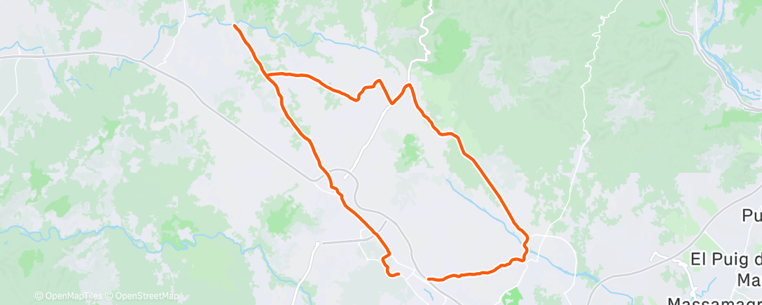 Map of the activity, Bicicleta por la tarde