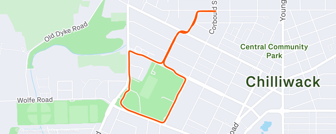 Map of the activity, Evening Walk