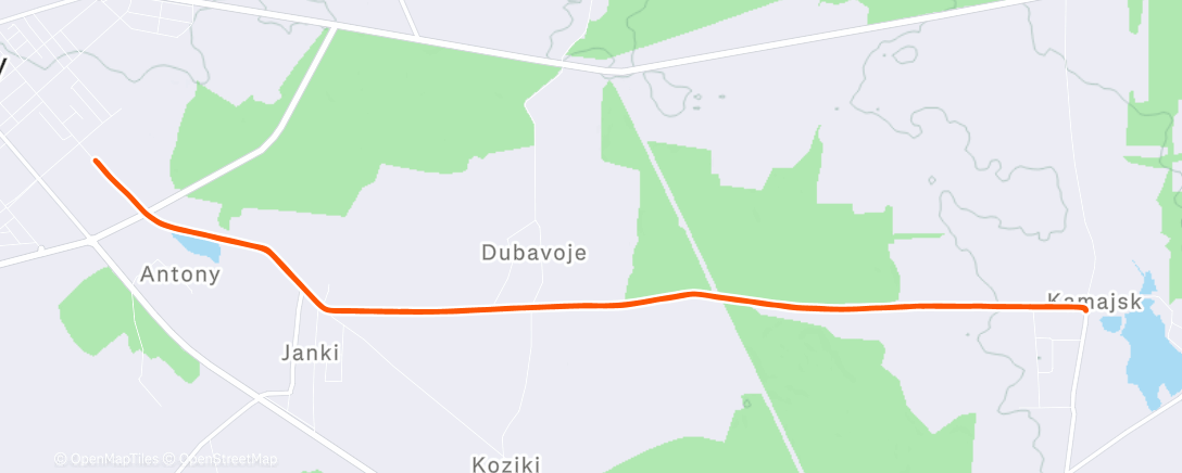 Map of the activity, Evening Nordic Ski