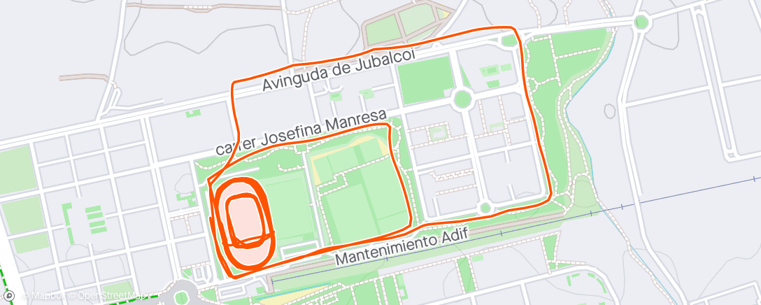 Karte der Aktivität „Carrera de noche”