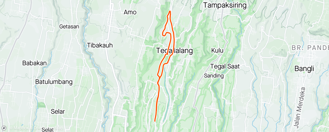 Map of the activity, Pedal through some rice paddies