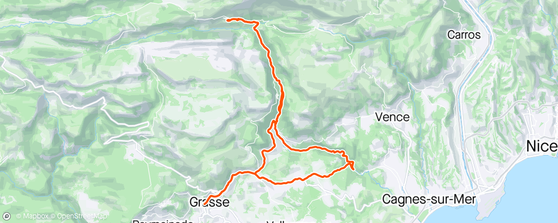 Mapa da atividade, Gréolières i regnet