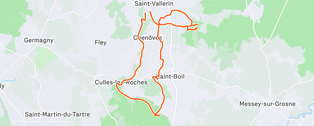 Map of the activity, Sortie VTT le midi