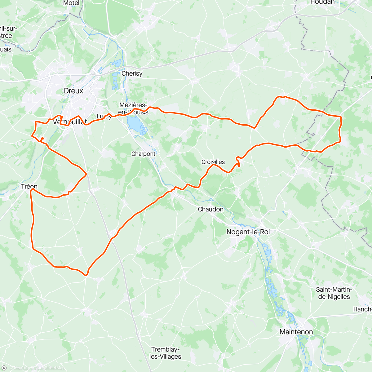 Map of the activity, Sortie vélo du COV du jeudi