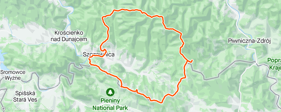 Mapa da atividade, Wielka Przehyba 
Pieniny Ultra Trail