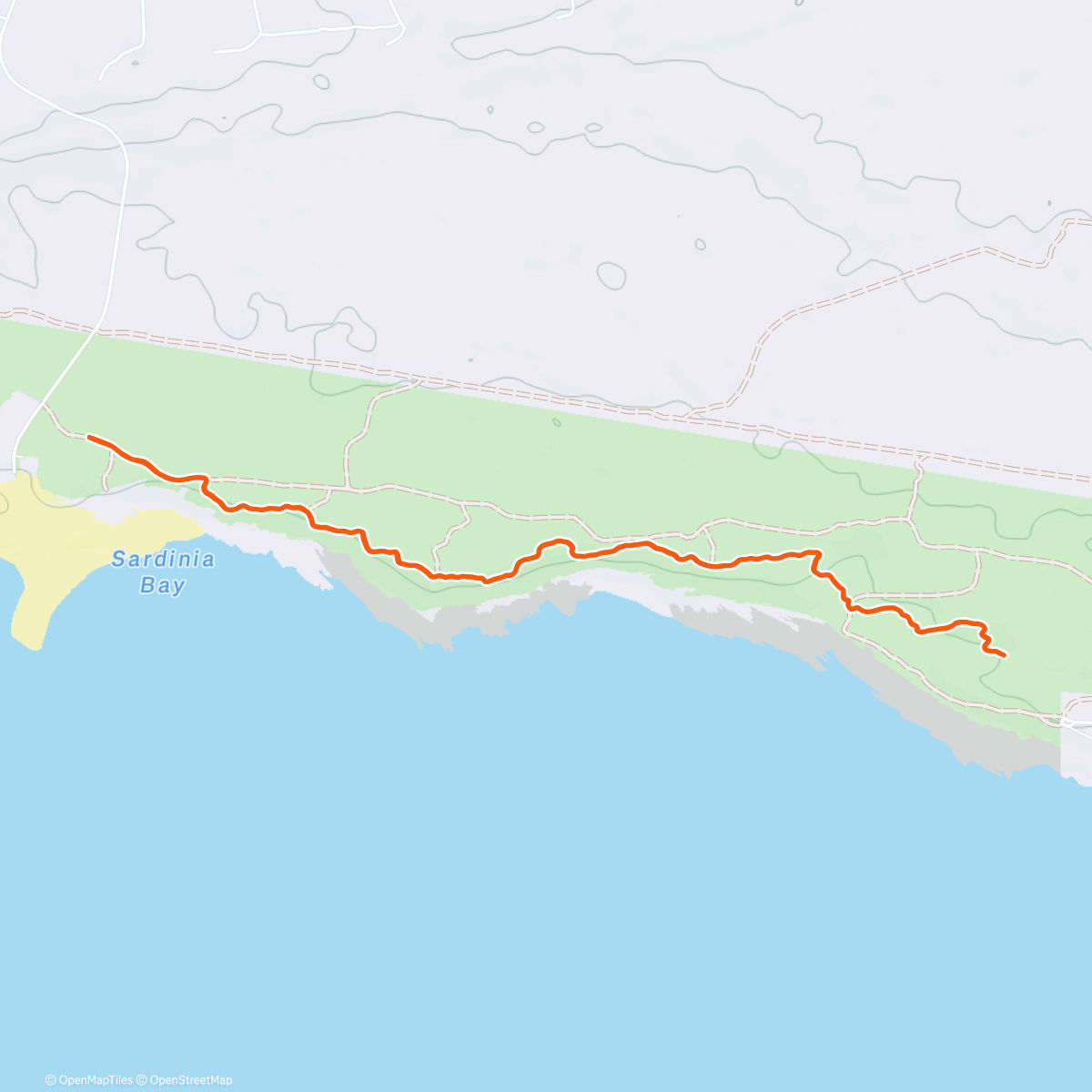 Map of the activity, Sandy trails